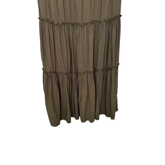 Floerns Army Green Tiered Flowy Midi Pull on Skirt Womens XL - Picture 4 of 8